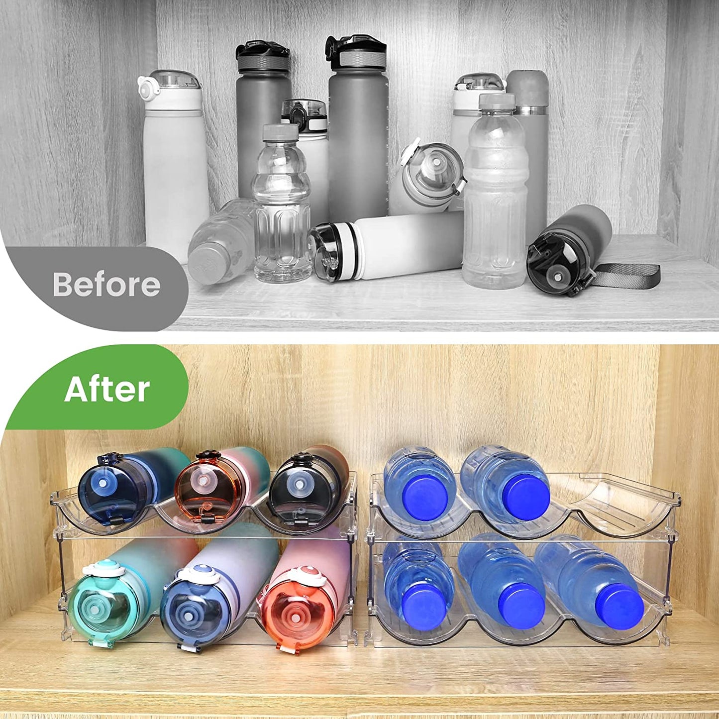Tame Your Thirst: The Ultimate Water Bottle Organizer That Makes Hydration Fun! (2-Pack)