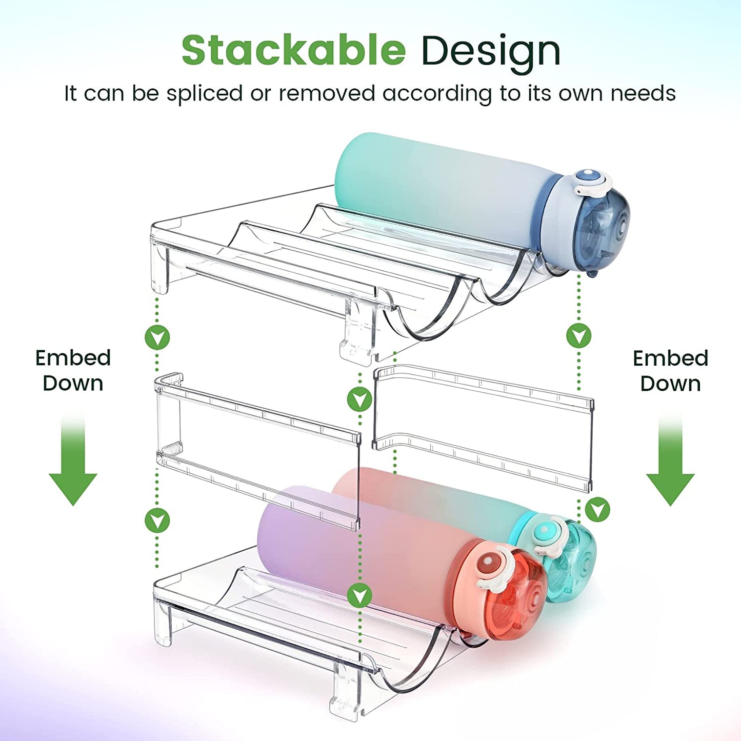 Tame Your Thirst: The Ultimate Water Bottle Organizer That Makes Hydration Fun! (2-Pack)